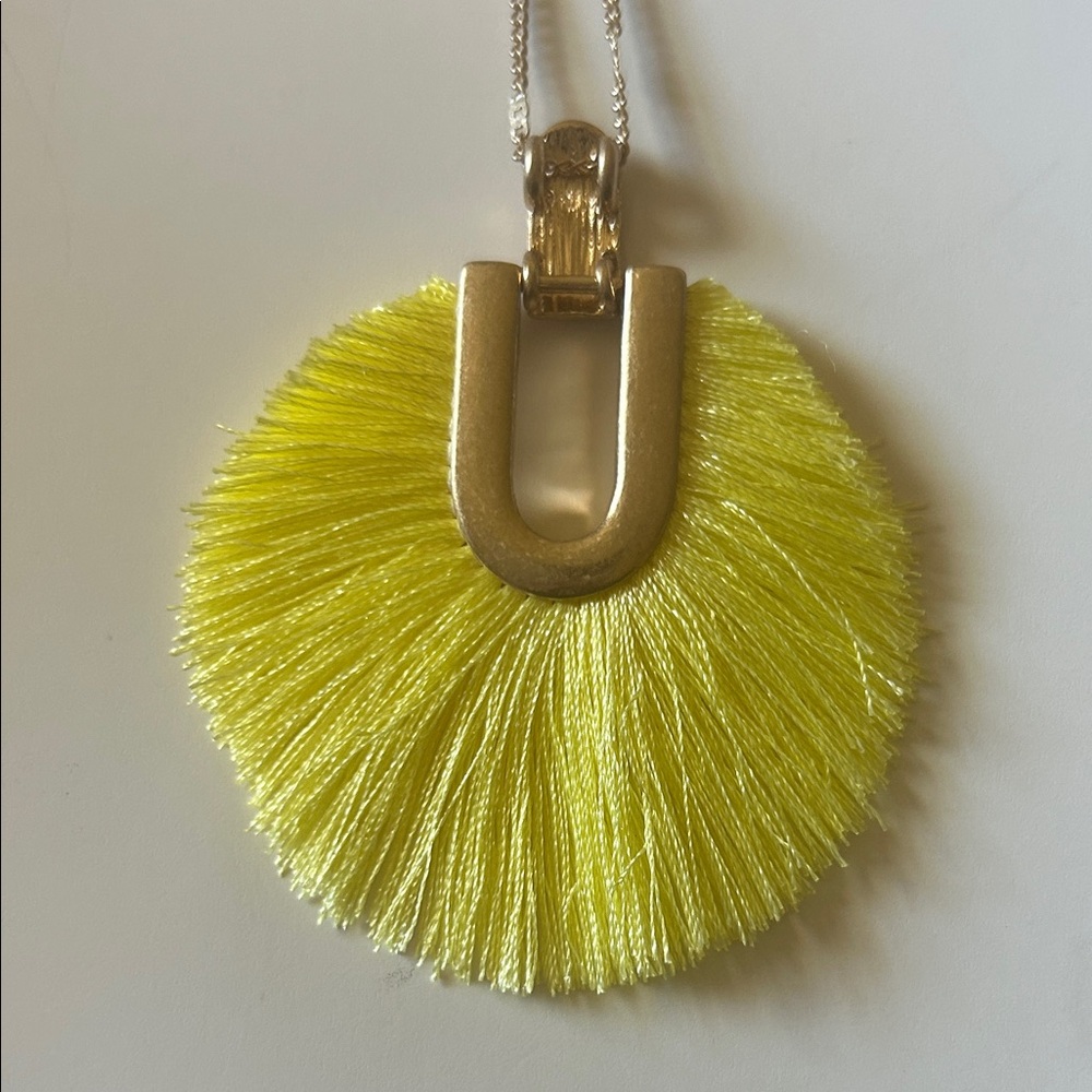 Yellow Tassel Pendant Necklace - Women’s Jewelry - Picture 5 of 8